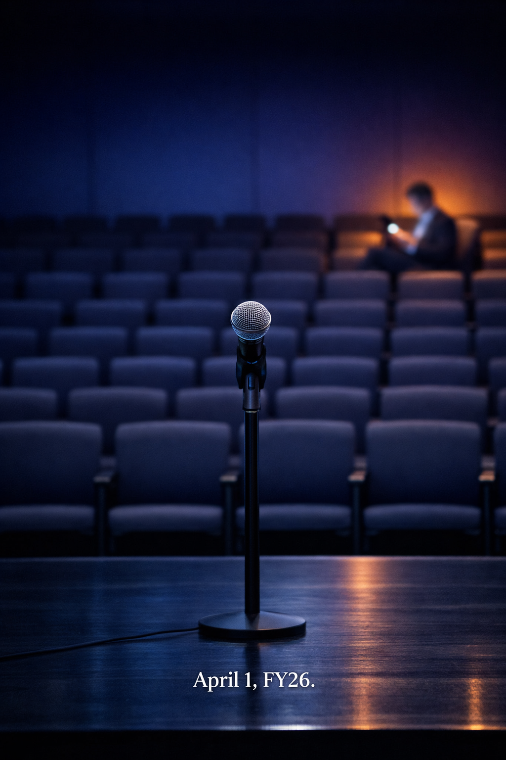 An empty podium — representing the visibility gap when employee voices are absent