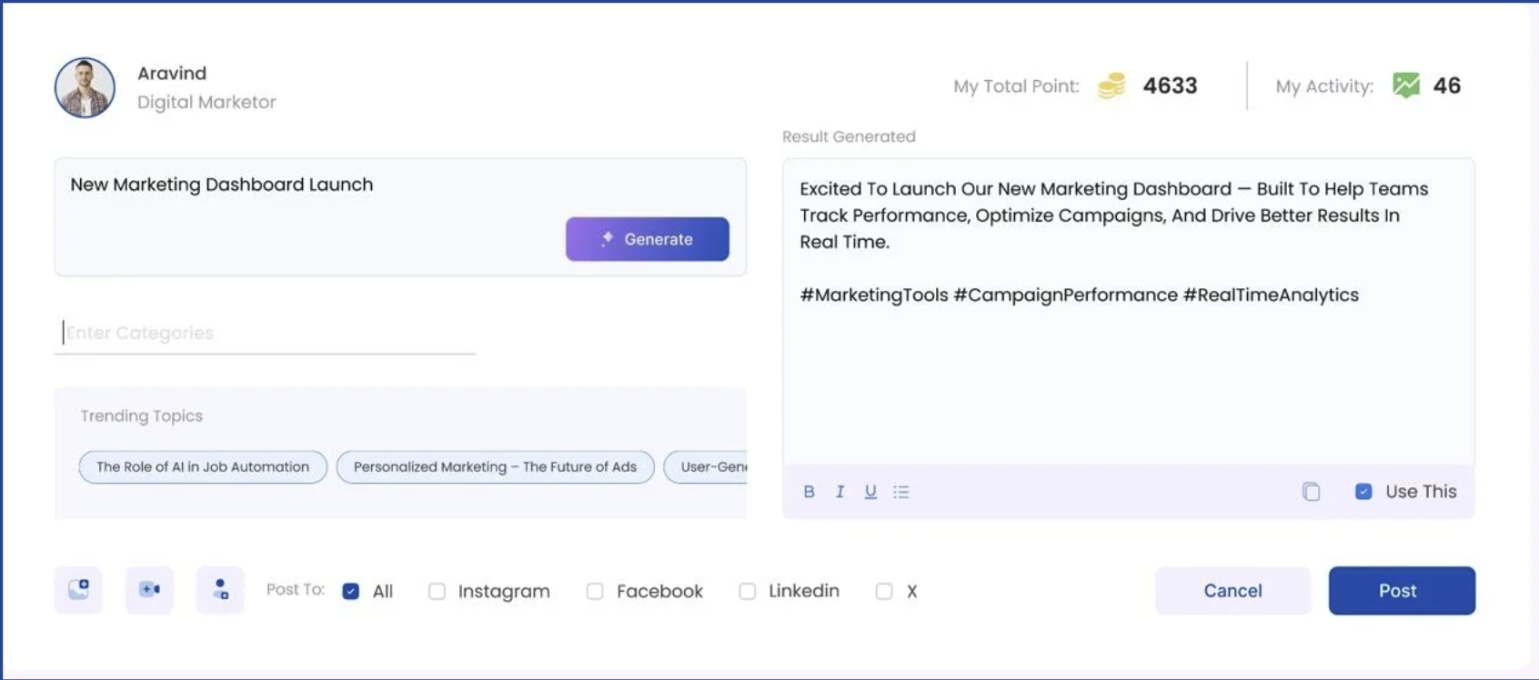 AI Caption Assistance